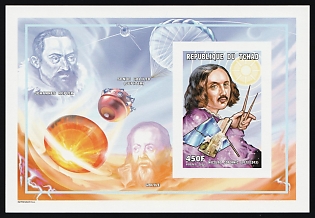 2001 450f Nicolaus Copernicus German Astronomer and Mathematician, Personalities, Republic of Chad, Imperforate Souvenir Sheet