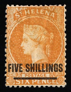 1868 5s St. Helena, British Overseas Territory, Queen Victoria