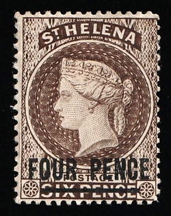 1894 4d St. Helena, British Overseas Territory, Queen Victoria, Sepia