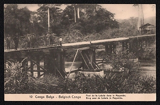 Belgian Congo, 'Mayumbe. Bridge over the Lukula River', Postal Stationary Picture Postcard, Mint