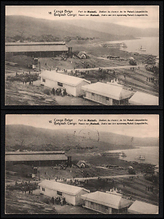 Belgian Congo, 'Port of Matadi. Matadi-Leopoldville Railway Station', Postal Stationary Picture Postcards franked with 10c, Thematic Group