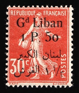 1924-25 1.50p Lebanon, French Colonies