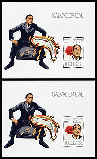 2013 Salvador Dali, Togolese Republic, Souvenir Sheets