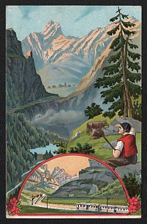 1933 (5 Jul) Switzerland, 'Santis Railway. Opening: July 13, 1912', Postal Stationary Picture Postcard franked with 5c