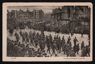 1917 German Empire, Germany, 'Transport of Captured Englishmen', Military Picture Postcard