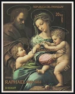 1984 500th Birth Anniversary of Raphael, Republic of Paraguay, Airmail, Souvenir Sheet