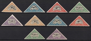 1924 Estonia, Type A and B, Airmail, Complete Set, Imperforate + Perforated