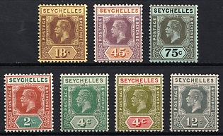 1917-32 Seychelles, British Colonies, King George V, Die I and Die II