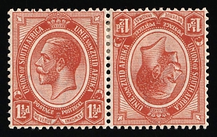 1920 1.5d South Africa, British Colonies, King George V, Tete-beche Pair