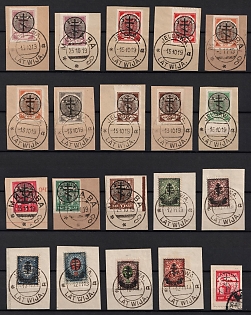 1919 West Army, Russia, Civil War, Group of Stamps with Readable Postmarks
