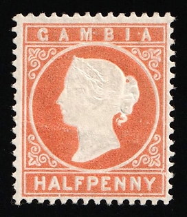 1880-81 0.5d Gambia, British Colonies, Queen Victoria, Watermark Upright