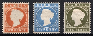 1886-93 Gambia, British Colonies, Queen Victoria
