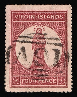 1867 4d British Virgin Islands, Pale Rose Paper