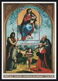 1986 Christmas: Paintings by Italian Artists, Republic of the Niger, Souvenir Sheet