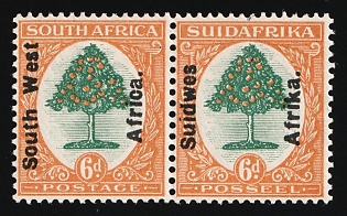 1926 6d South West Africa, British Colonies, Orange Tree, Pair