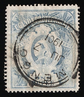 1898-1902 1r Uganda, British Colonies, Dull Blue, MENGO Postmark