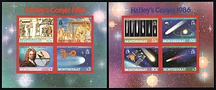 1986 Halley’s Comet, Crown Colony of Montserrat, Imperforate Souvenir Sheets