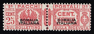 1926-31 25c Somalia, Italian Colonies, Parcel Post Stamps, Pair