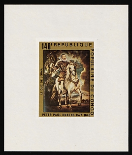 1978 140fr The 400th Anniversary of the Birth of Rubens, Republic of the Congo, Imperforate Proof Sheetlet