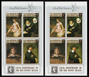 1990 The 150th Anniversary of First Postage Stamp, Niue, Souvenir Sheets