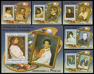 1982 Homage to Picasso, Democratic Republic of Sao Tome and Principe, Souvenir Sheets, Complete Set