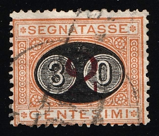 1890 30c on 2c Kingdom of Italy, Postage Due Stamp