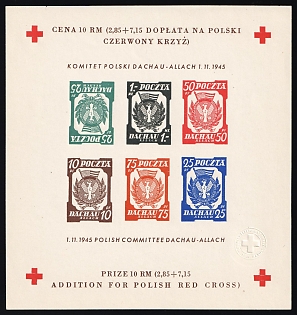 1945 Dachau - Allach, Poland, DP Camp, Displaced Persons Camp, Souvenir Sheet