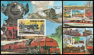 1981 Locomotives & Railway History, Republic of Djibouti, Imperforate Souvenir Sheets