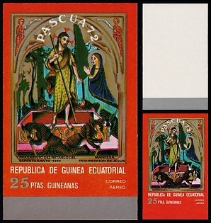 1972 Easter, Religious Art Paintings,  Republic of Equatorial Guinea, Trial Color Proofs
