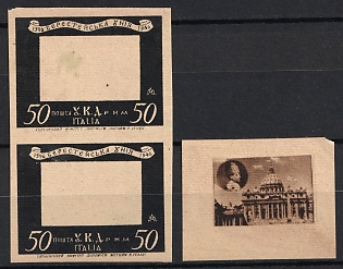 1946 Rome, Camp Post Ukrainian Assistance Committee in Italy, Ukraine, DP Camp, Displaced Persons Camp, Pair, Proofs
