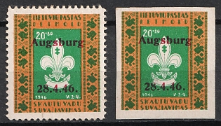1946 Detmold, Lithuania, Baltic DP Camp, Displaced Persons Camp, Perforate, Imperforate, Signed
