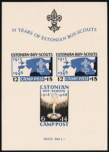 1948 Kempten, Baltic DP Camp, Displaced Persons Camp, Imperforate Souvenir Sheet
