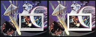 1977 75f Spase Probe Pioneer - Venus, Great Space Projects, Republic of the Comoros, Perforated and Imperforate Souvenir Sheets