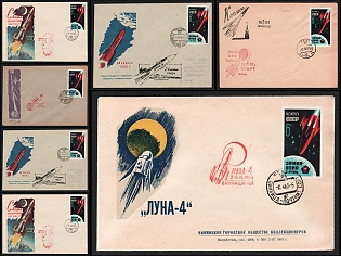 1963 'Luna 4', Soviet Union, Space Exploration, Group of Commemorative Covers with Club Cachets