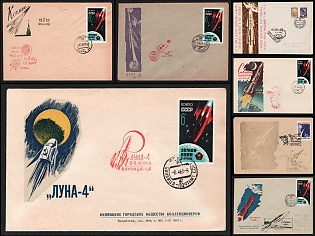 1963 'Luna 4', Soviet Union, Space Exploration, Group of Commemorative Covers with Club Cachets