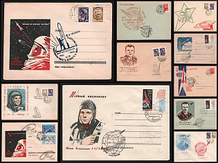 1962 Yuri Gagarin, Soviet Union, Space Exploration, Group of Commemorative Covers with Club Cachets