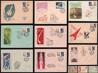 1962-63 Launch of an Artificial Earth Satellite 'Kosmos', Soviet Union, Space Exploration, Group of Commemorative Covers with Club Cachets