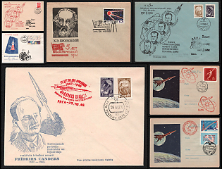 1961-63 5th Year of the Beginning of the Space Age on Earth, Soviet Union, Space Exploration, Group of Commemorative Covers with Club Cachets