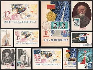 1964-78 April 12 – Cosmonautics Day, Soviet Union, Space Exploration, Group of Commemorative Picture Postcards