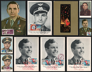 1962-74 Valery Bykovsky and Pavel Popovich, Soviet Union, Space Exploration, Group of Commemorative Picture Postcards