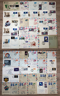 1977 (Mar - Oct) Space Exploration, Soviet Union, Airmail, Collection of Commemorative Covers