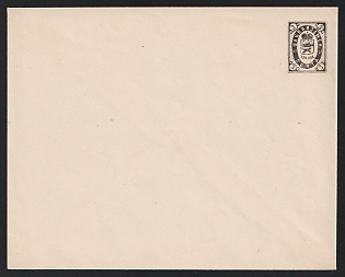 1889 3 k Shatsk Zemstvo Postal Stationery Cover, 146 x 116 mm, Watermark /// 7 lines per 1 cm with transverse stripes every 27 mm, Paper 0.088-0.090 mm