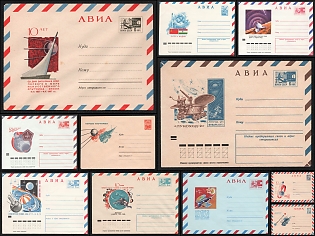 Satellites, Automatic Stations, Soviet Union, Space Exploration, Group of  Airmail Commemorative Postal Stationery Covers