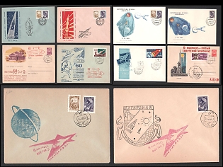 1963 (May - Jun) Soviet Union, Space Exploration, Group of Commemorative Covers and Postcard