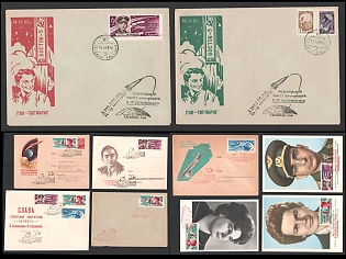 1963 (Jun) The First Woman in Space, V. Tereshkova, ‘Vostok 5’ and ‘Vostok 6’ Joint Mission, Soviet Union, Space Exploration, Group of Commemorative Covers and Postcards
