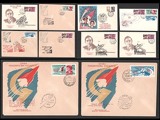 1963 (Jun) The First Woman in Space, V. Tereshkova, ‘Vostok 5’ and ‘Vostok 6’ Joint Mission, Soviet Union, Space Exploration, Group of Commemorative Covers