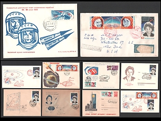 1963 (Jun - Jul) The First Woman in Space, V. Tereshkova, ‘Vostok 5’ and ‘Vostok 6’ Joint Mission, Soviet Union, Space Exploration, Group of Commemorative Covers