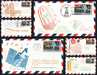 1970-71 The First Man on the Moon, United States, Space Exploration, Group of Commemorative 'Andromeda' Covers
