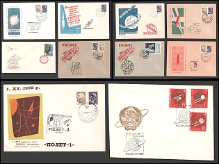 1963 (Nov - Dec) Soviet Union, Space Exploration, Group of Commemorative Covers