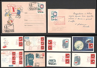 1963-64 (Dec - Jan) 'Happy New Year’, Soviet Union, Space Exploration, Group of FDC Commemorative Covers and Postcards